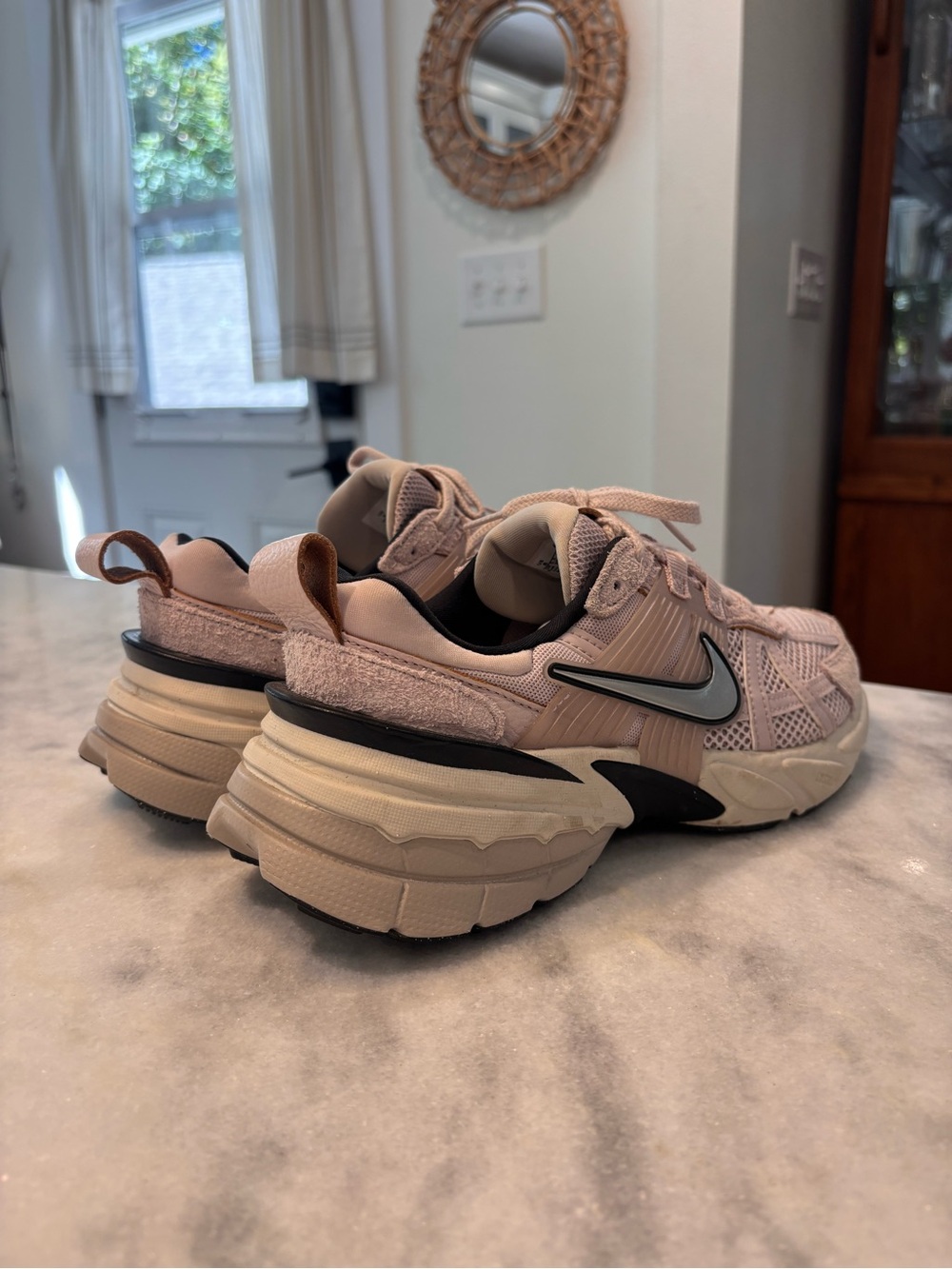Nike V2K Run Sneakers ! Pink and Beige Chunky Nike's in Platinum Violet Colorway - Picture 5 of 6